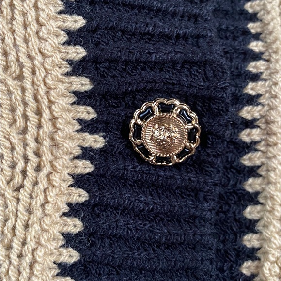 QIUROUYAO designer tan black cropped knit sweater cardigan perfect ❤️❤️❤️ - Picture 5 of 9